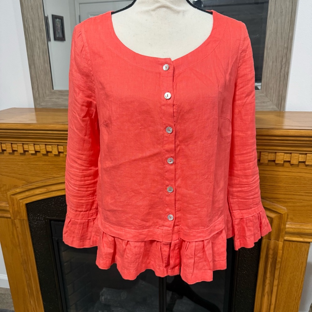 Haris Cotton linen blouse orange XS